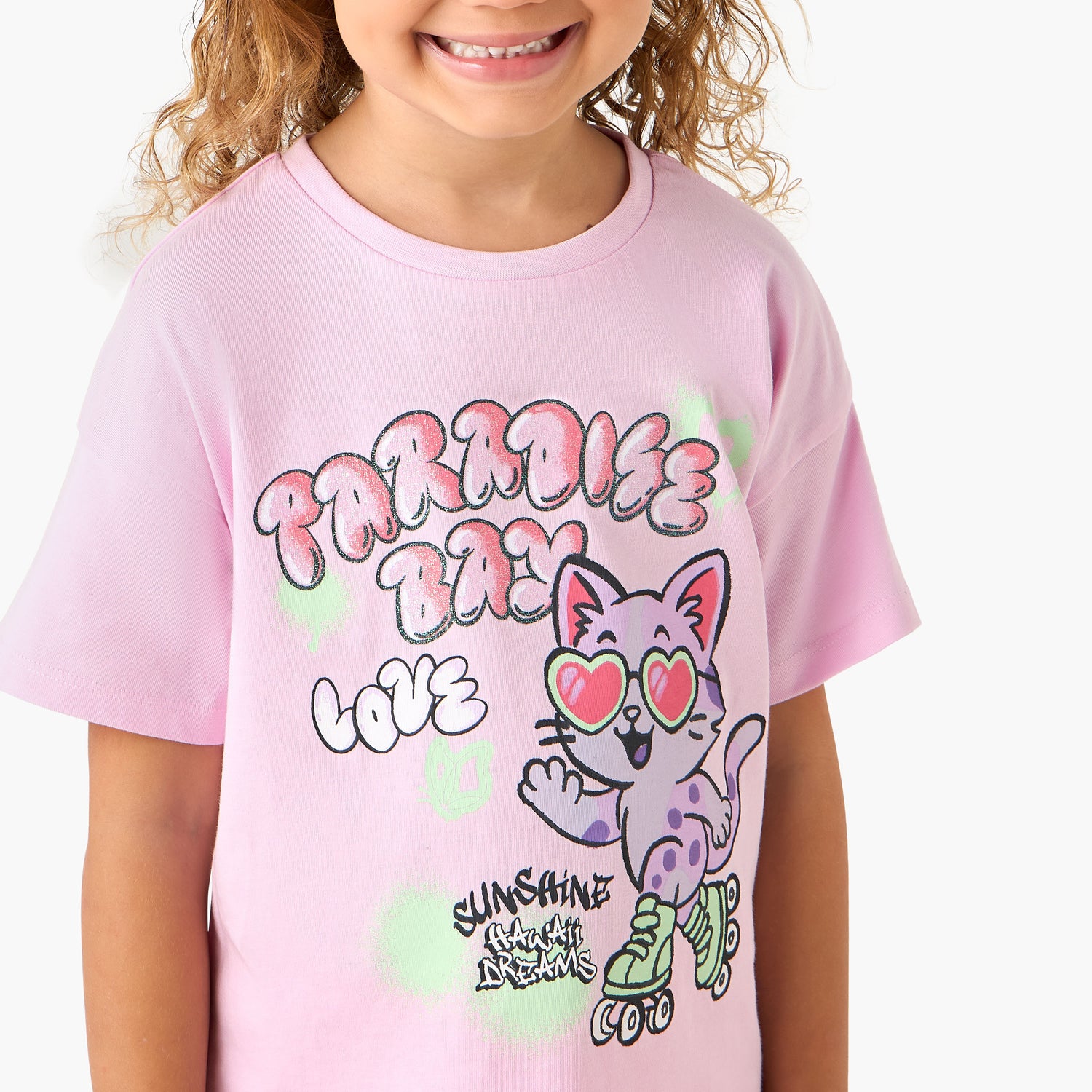 Juniors Crew Neck Short Sleeves T-shirt with Graphic Print