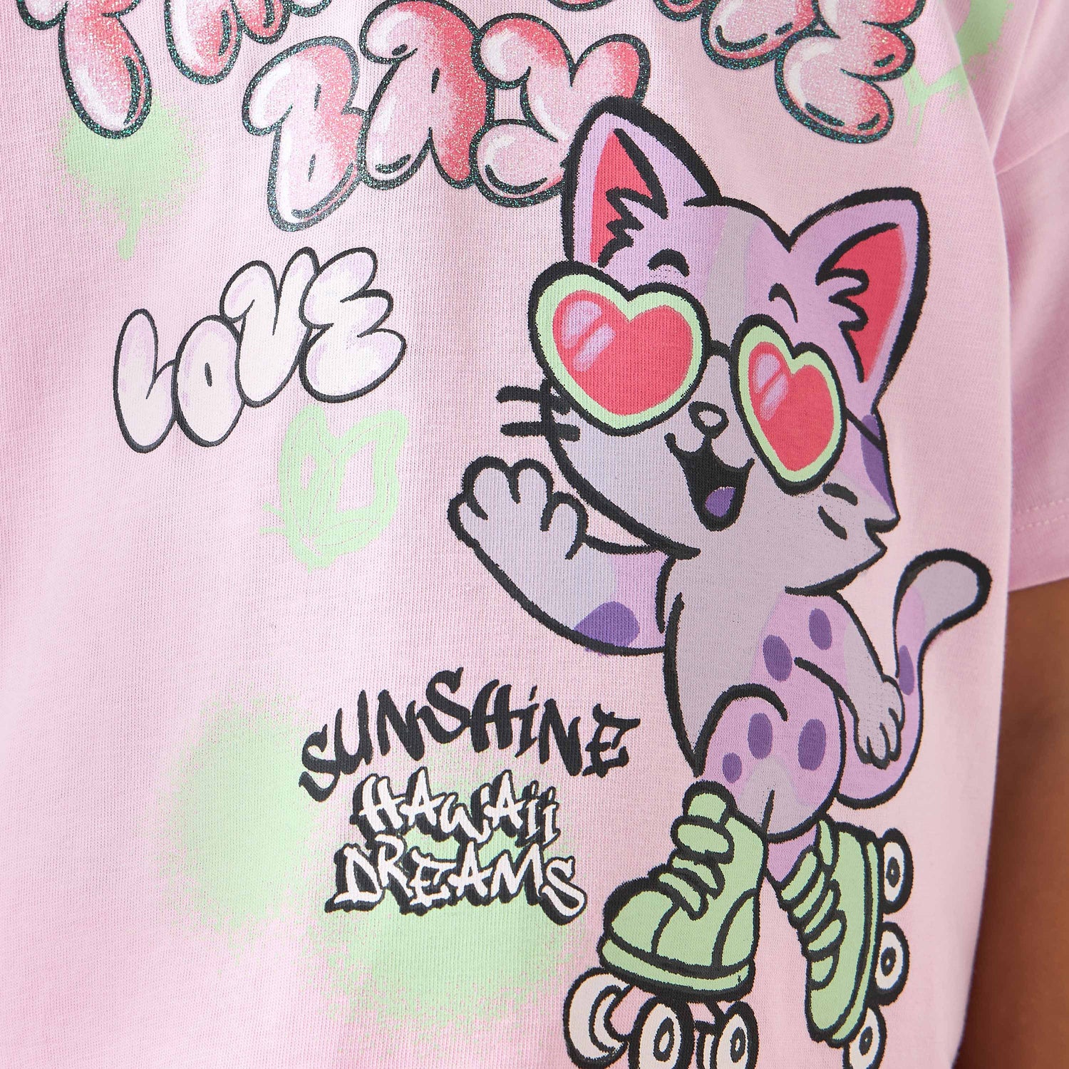 Juniors Crew Neck Short Sleeves T-shirt with Graphic Print