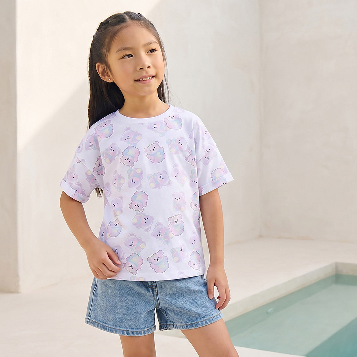 Juniors Crew Neck Short Sleeves T-shirt with Print