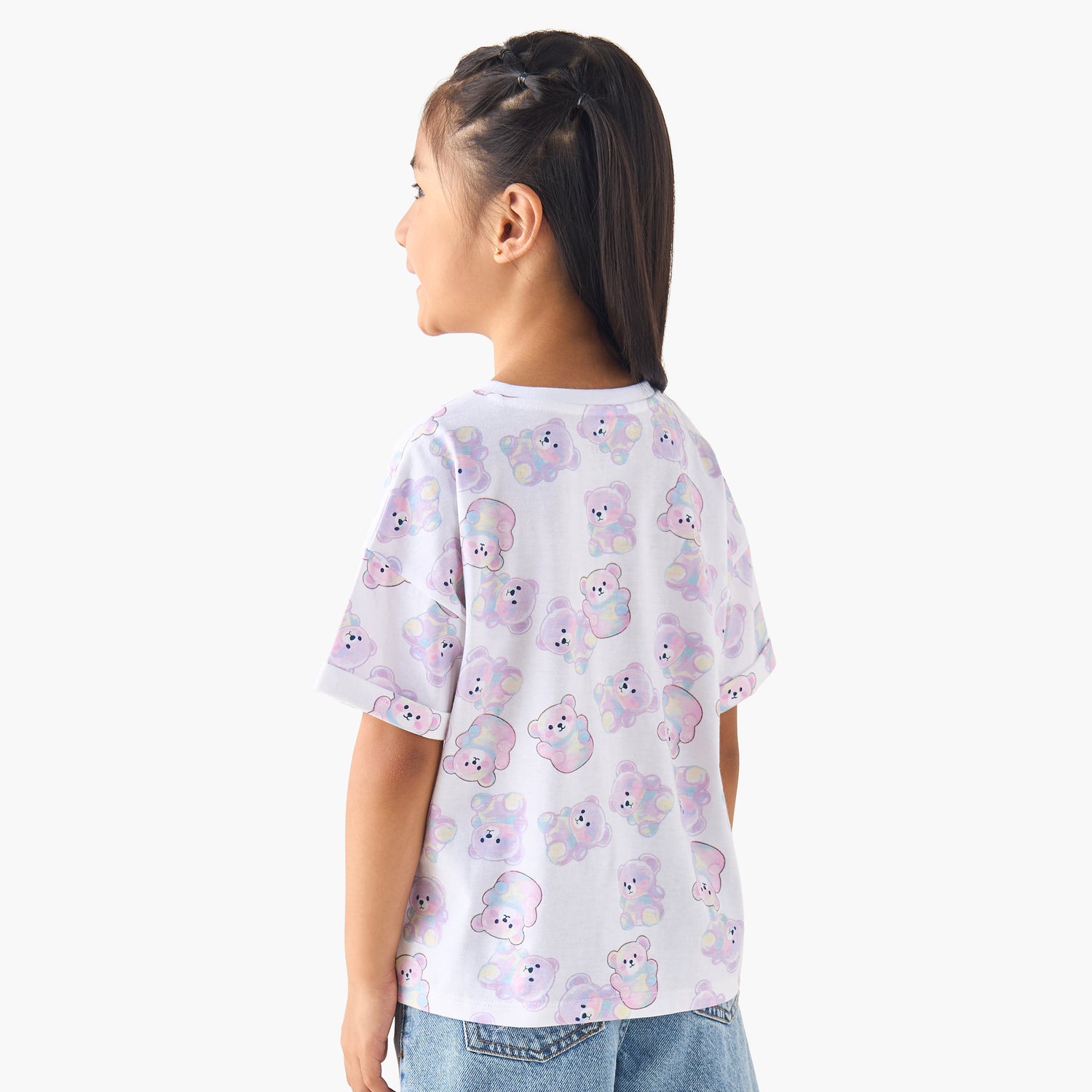 Juniors Crew Neck Short Sleeves T-shirt with Print