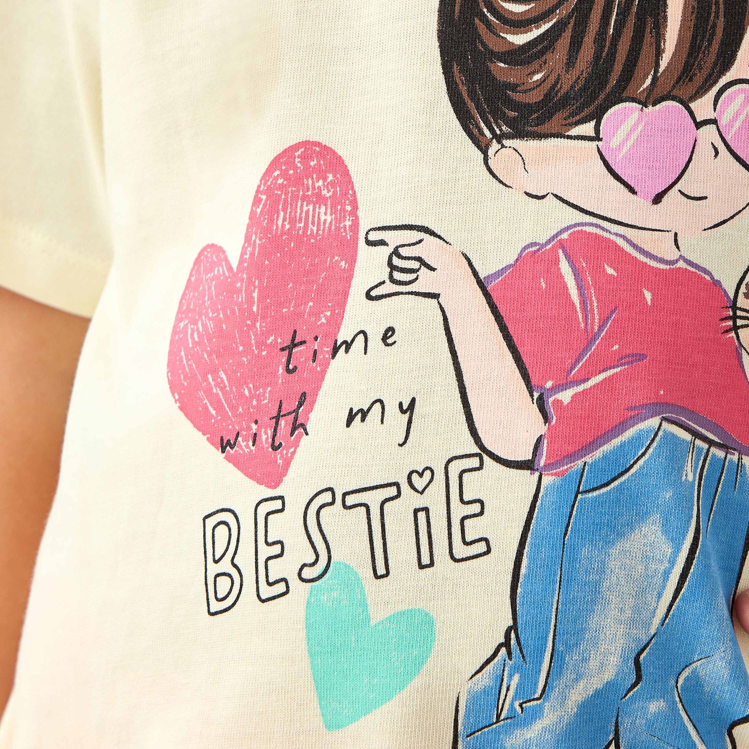 Juniors Crew Neck Short Sleeves T-shirt with Bow Print