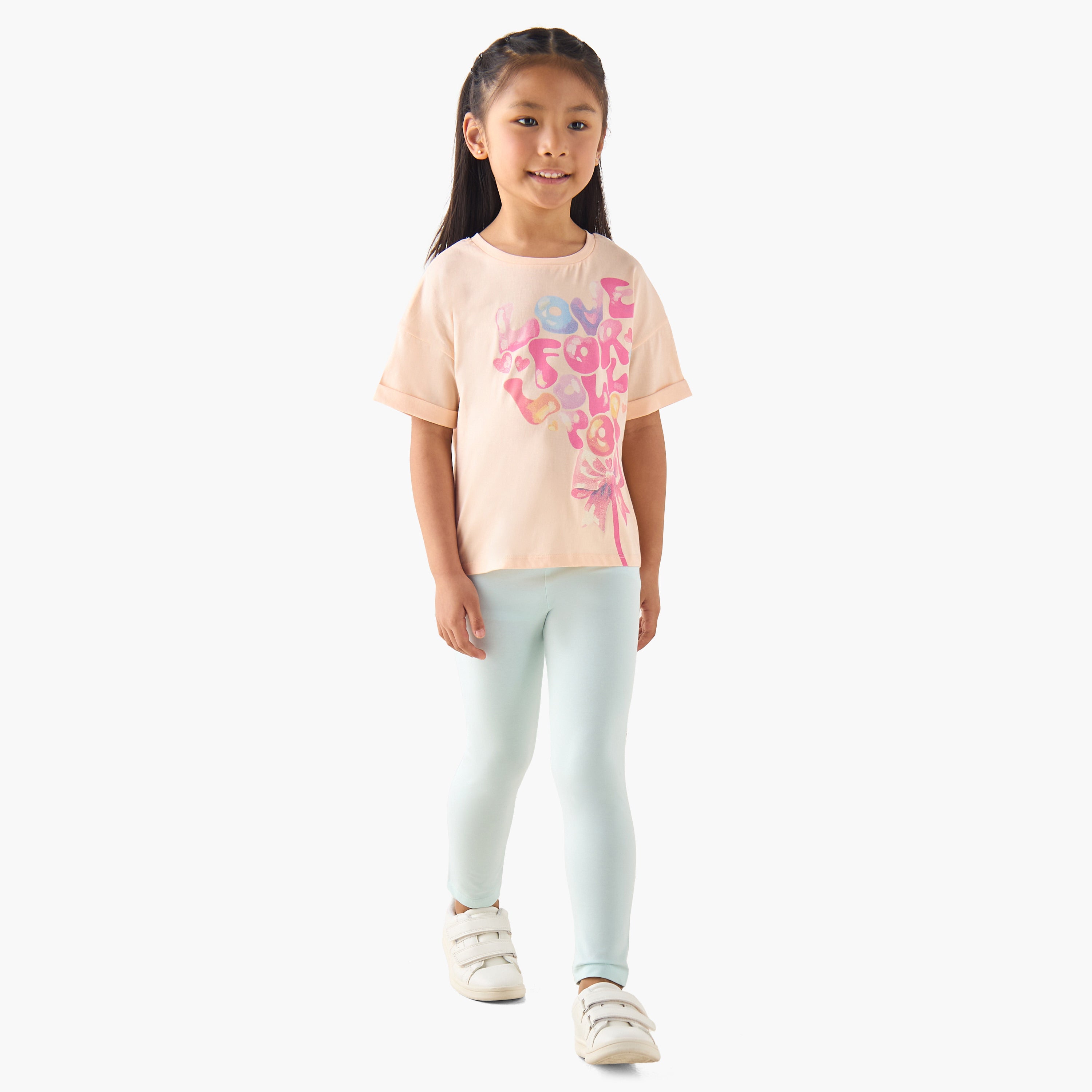 Juniors Crew Neck Short Sleeves T-shirt with Graphic Print