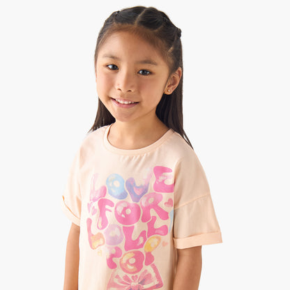 Juniors Crew Neck Short Sleeves T-shirt with Graphic Print