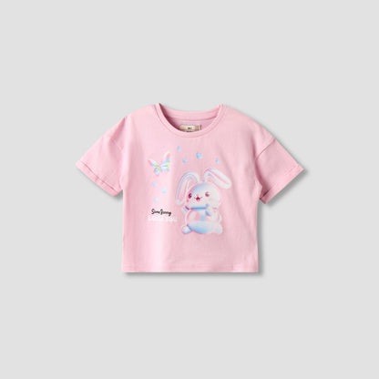 Juniors Crew Neck Short Sleeves T-shirt with Graphic Print