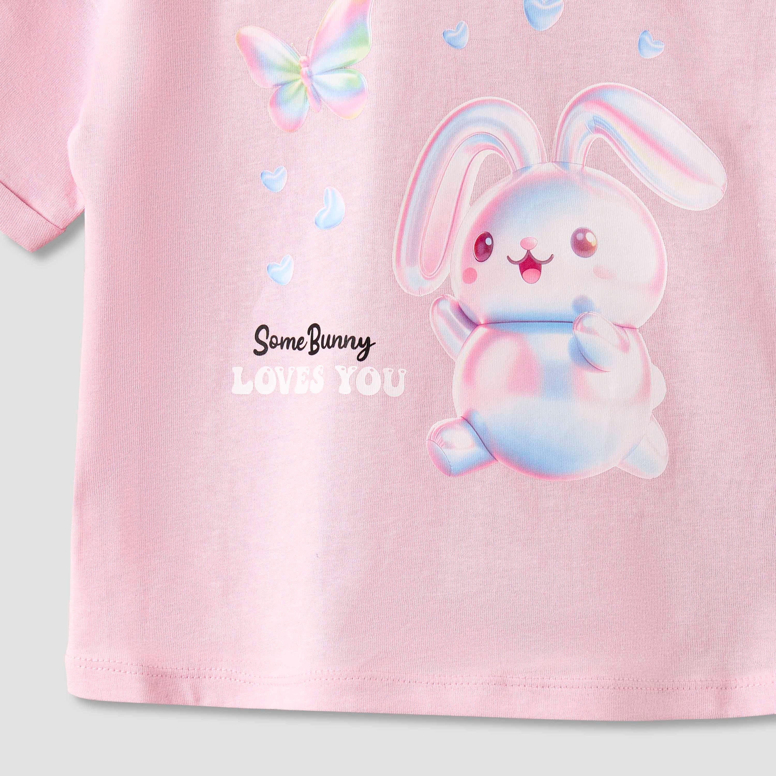 Juniors Crew Neck Short Sleeves T-shirt with Graphic Print