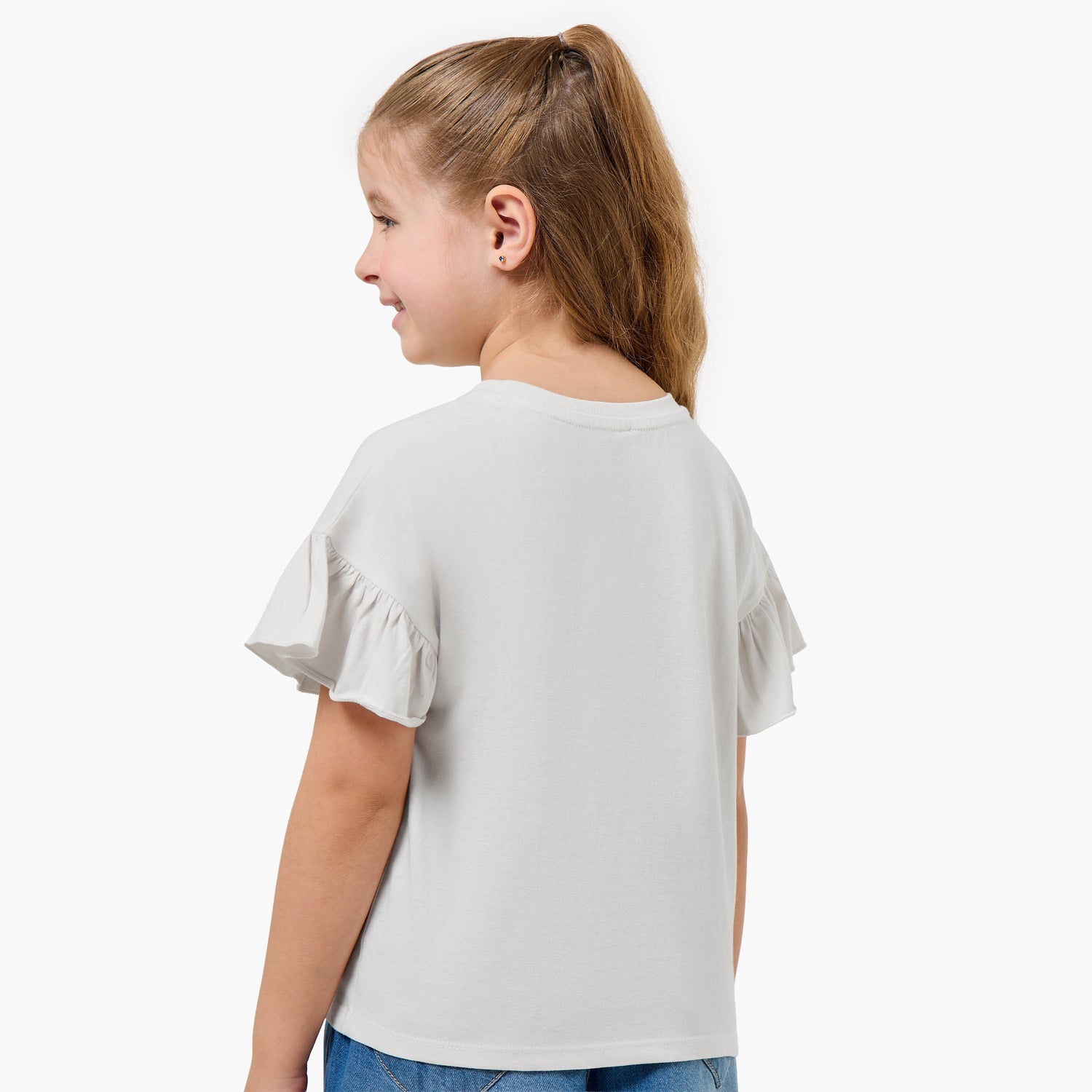 Juniors Crew Neck Short Sleeves T-shirt with Graphic Print