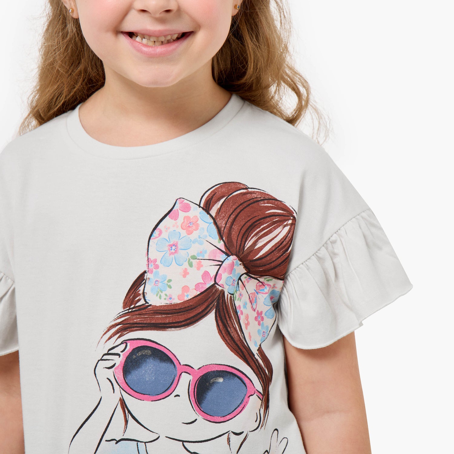 Juniors Crew Neck Short Sleeves T-shirt with Graphic Print