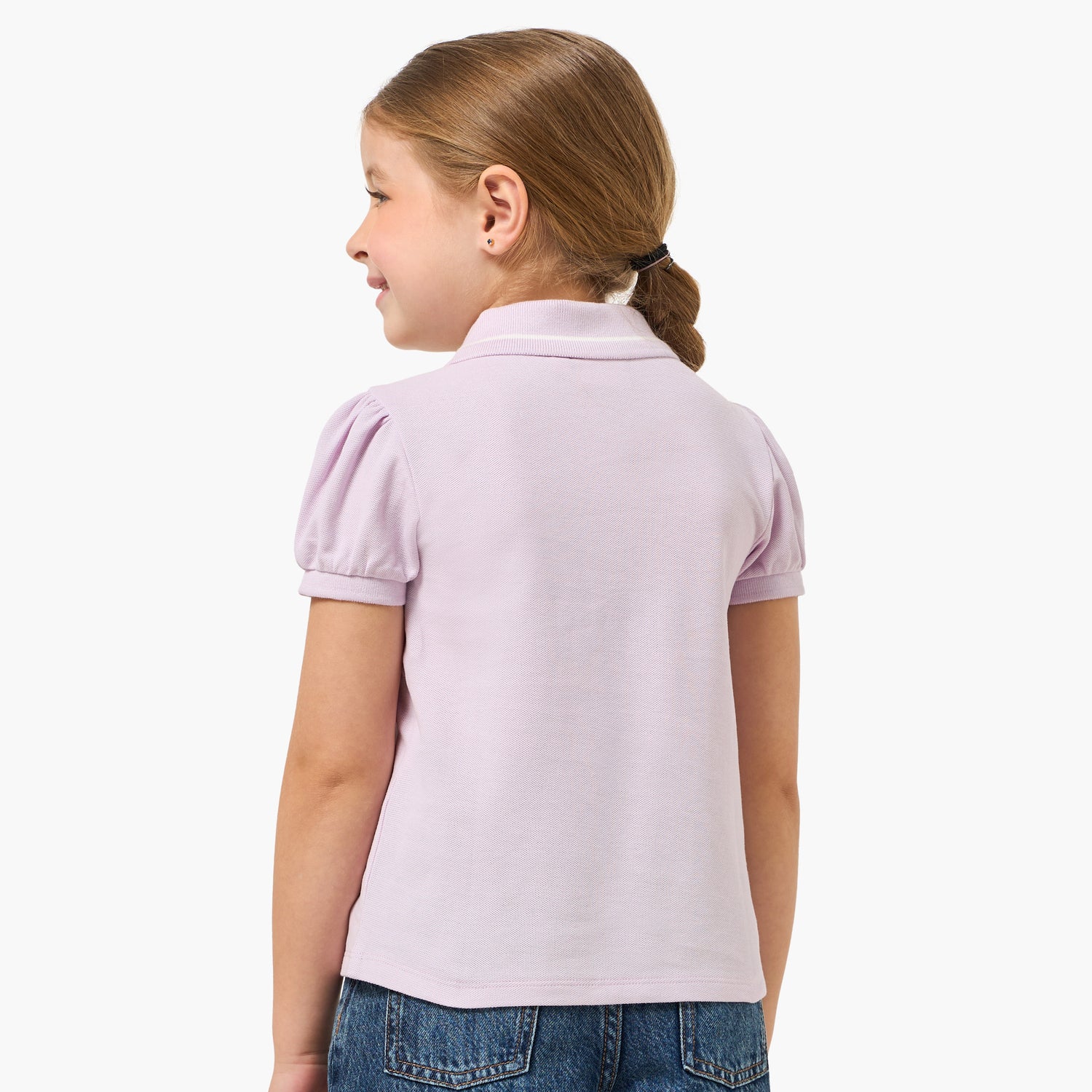 Juniors Collared Short Sleeves Polo T-shirt with Button Placket