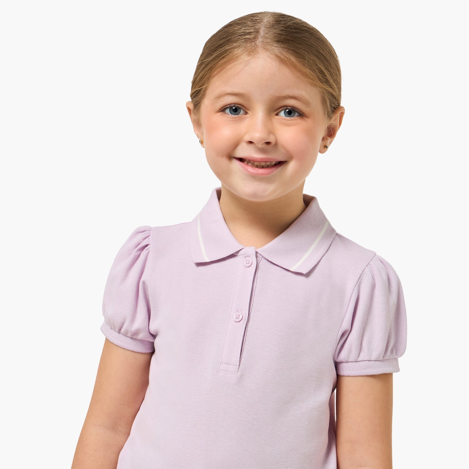 Juniors Collared Short Sleeves Polo T-shirt with Button Placket