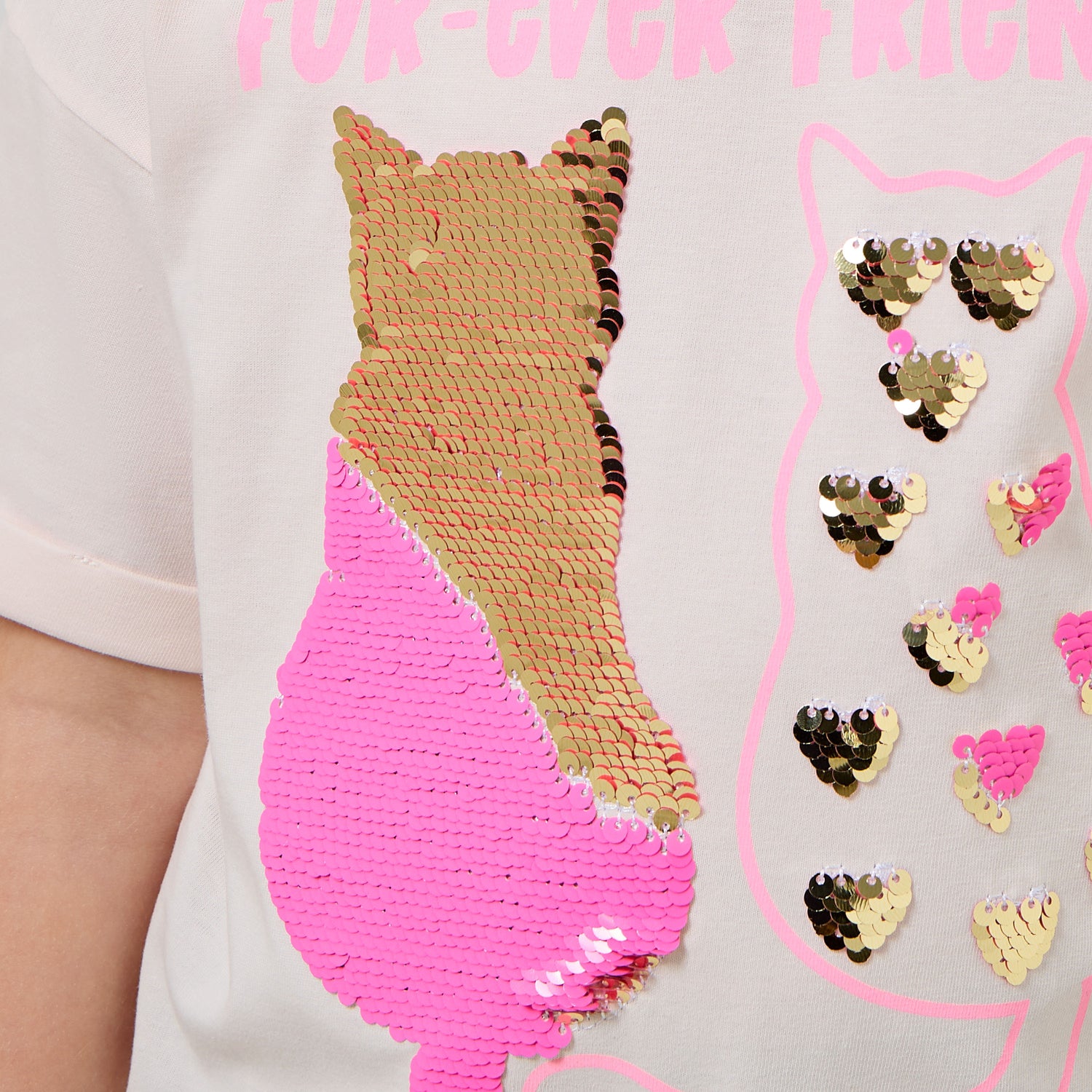 Juniors Round Neck Short Sleeve T-shirt with Embellishment