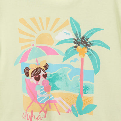 Juniors Crew Neck Short Sleeves T-shirt with Graphic Print