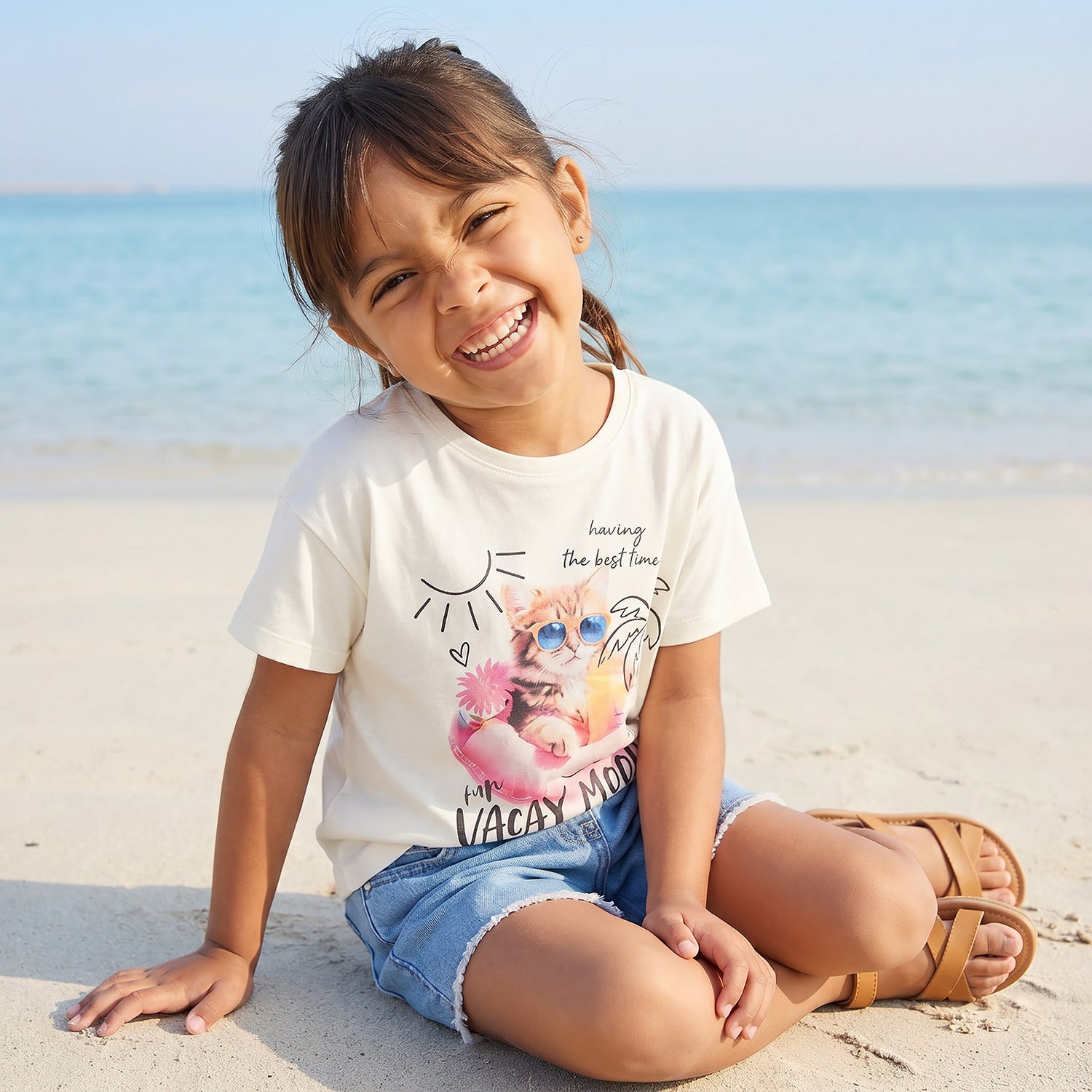 Juniors Crew Neck Short Sleeves T-shirt with Graphic Print