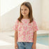Juniors Round Neck Short Sleeves T-shirt with Heart Print - Pink / 1-2 yrs
