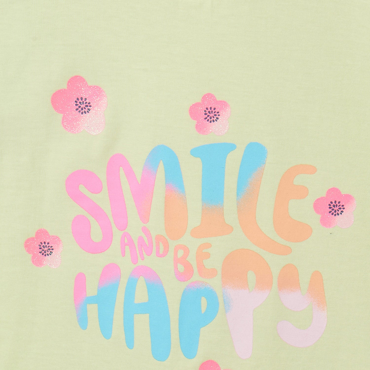 Juniors Round Neck Short Sleeves T-shirt with Slogan Print