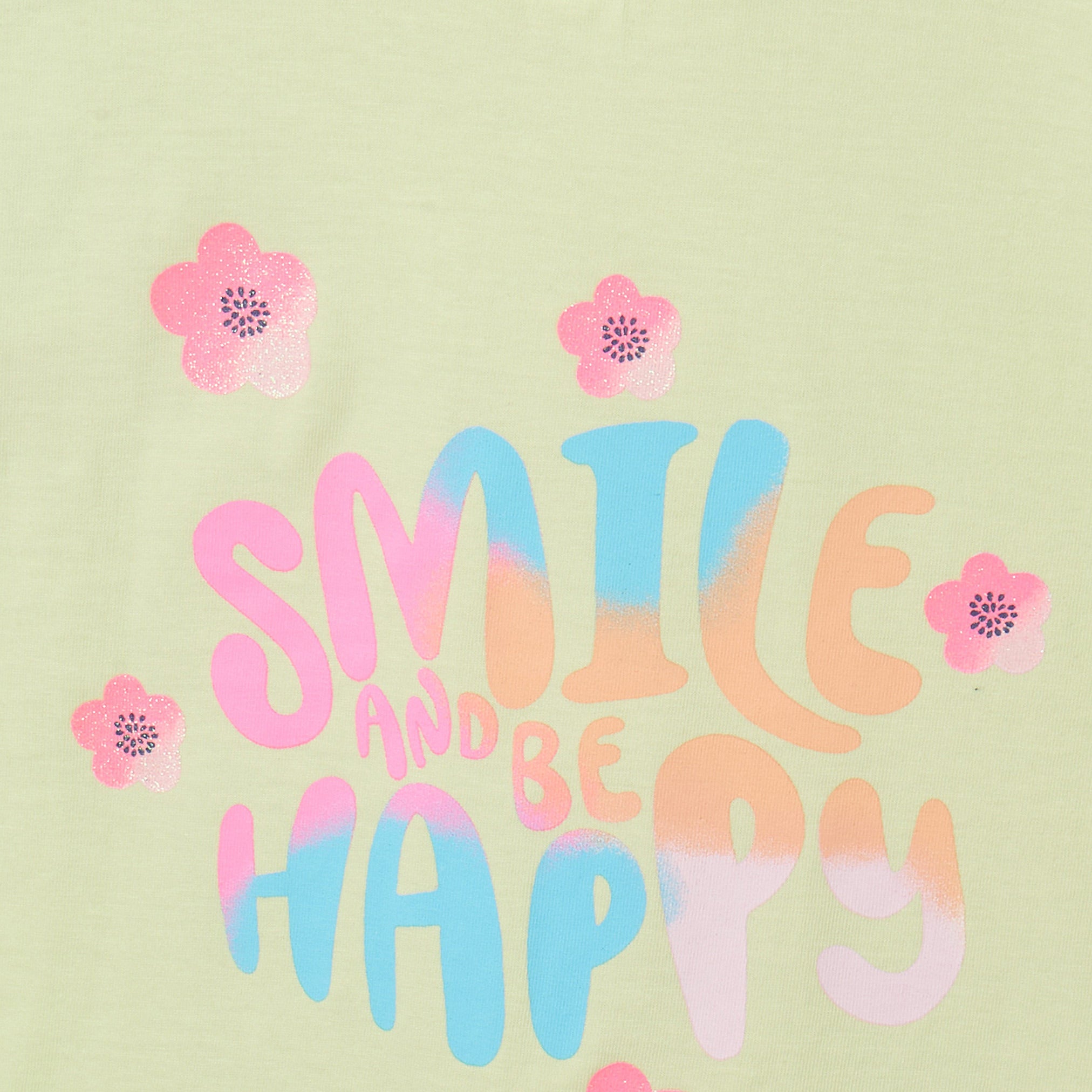 Juniors Round Neck Short Sleeves T-shirt with Slogan Print