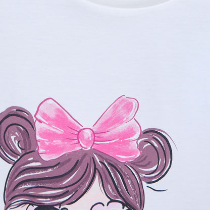 Juniors Crew Neck Short Sleeves T-shirt with Graphic Print