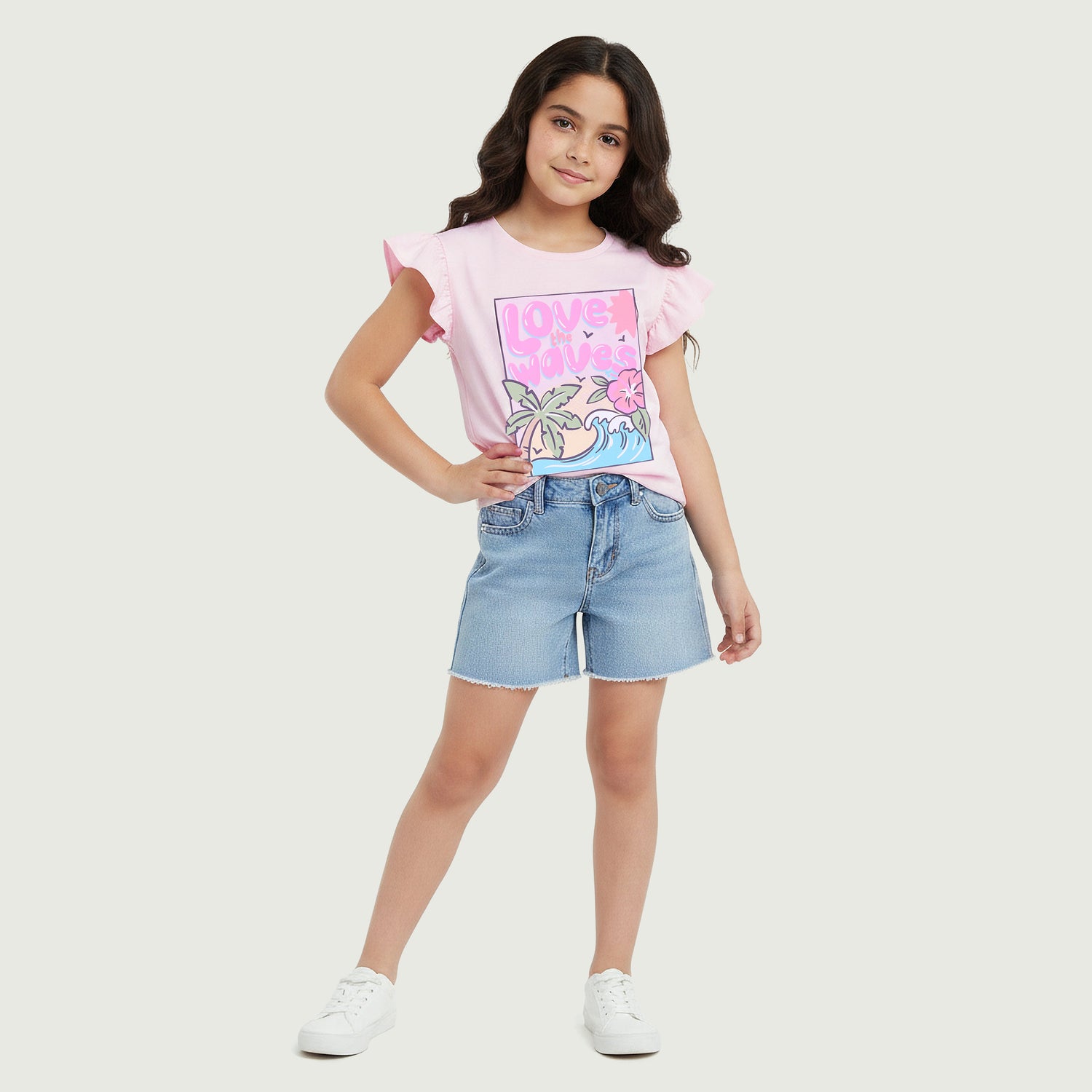 Juniors Crew Neck Short Sleeves T-shirt with Graphic Print