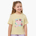Juniors Crew Neck Short Sleeves T-shirt with Floral Sequin Detail - Yellow / 1-2 yrs