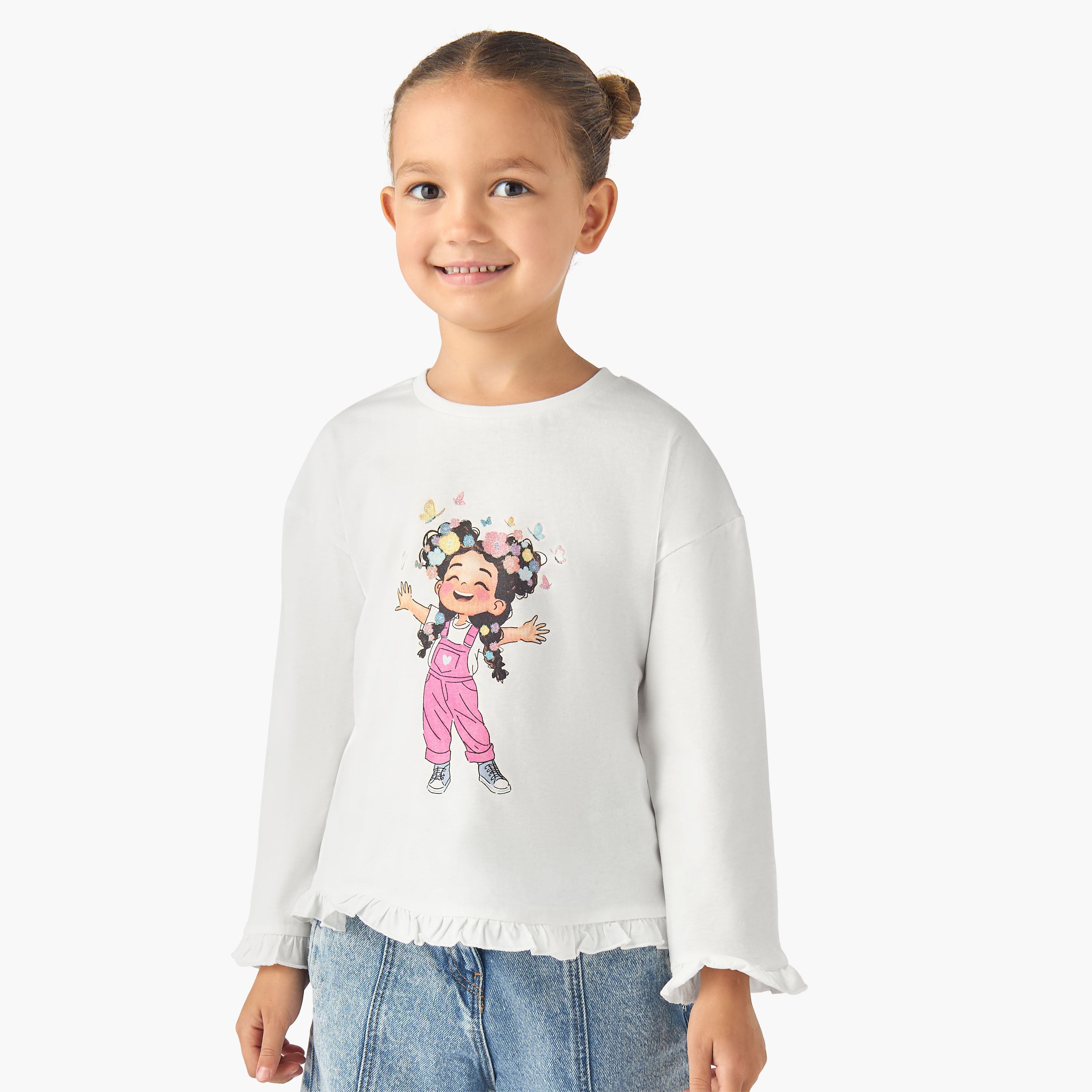 Pack of 2 Juniors Long Sleeves T-shirt with Assorted Print