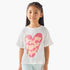 Juniors Crew Neck Short Sleeves T-shirt with Slogan Print - White / 1-2 yrs