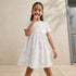 Juniors Round Neck Short Sleeve Dress with Bow Print - Blue / 7-8 yrs
