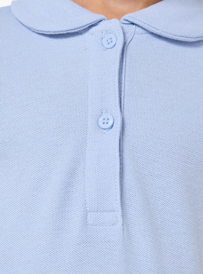 Juniors Collared Short Sleeves Polo Dress with Pleats-girls-clothing-dressesandjumpsuits-image-5