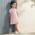 Juniors Peter Pan Collar Short Sleeves Polo Dress with Floral Print - Pink / 3-4 yrs