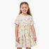 Juniors Round Neck Short Sleeves Knee Length A-line Dress with Butterfly Print - Cream / 2-3 yrs