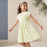 Juniors Crew Neck Short Sleeves Knee Length A-line Dress with Stripes - Multicolour / 2-3 yrs