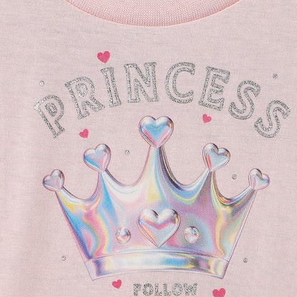 Juniors Round Neck Short Sleeves Knee Length A-Line Dress with Graphic Print