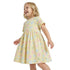 Juniors Round Neck Short Sleeves A-line Dress with Floral Print - Yellow / 1-2 yrs