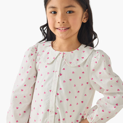 Juniors Peter Pan Collar Long Sleeves Drop Waist Dress with Ruffle Design