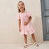 Juniors Round Neck Balloon Sleeve Dress with Heart Applique - Pink / 1-2 yrs