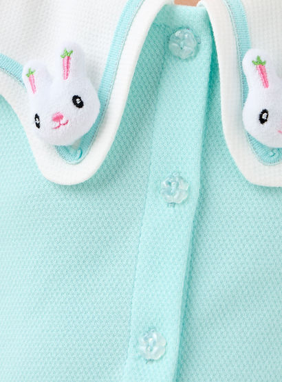 Juniors Sailor Neck Short Sleeves A-Line Dress with Bunny Applique-girls-clothing-dressesandjumpsuits-image-4
