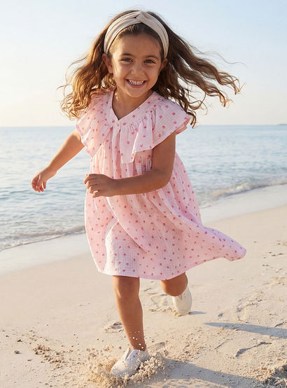 Juniors V-neck Sleeveless Knee-Length Dress with Fruit Print-girls-clothing-dressesandjumpsuits-image-2