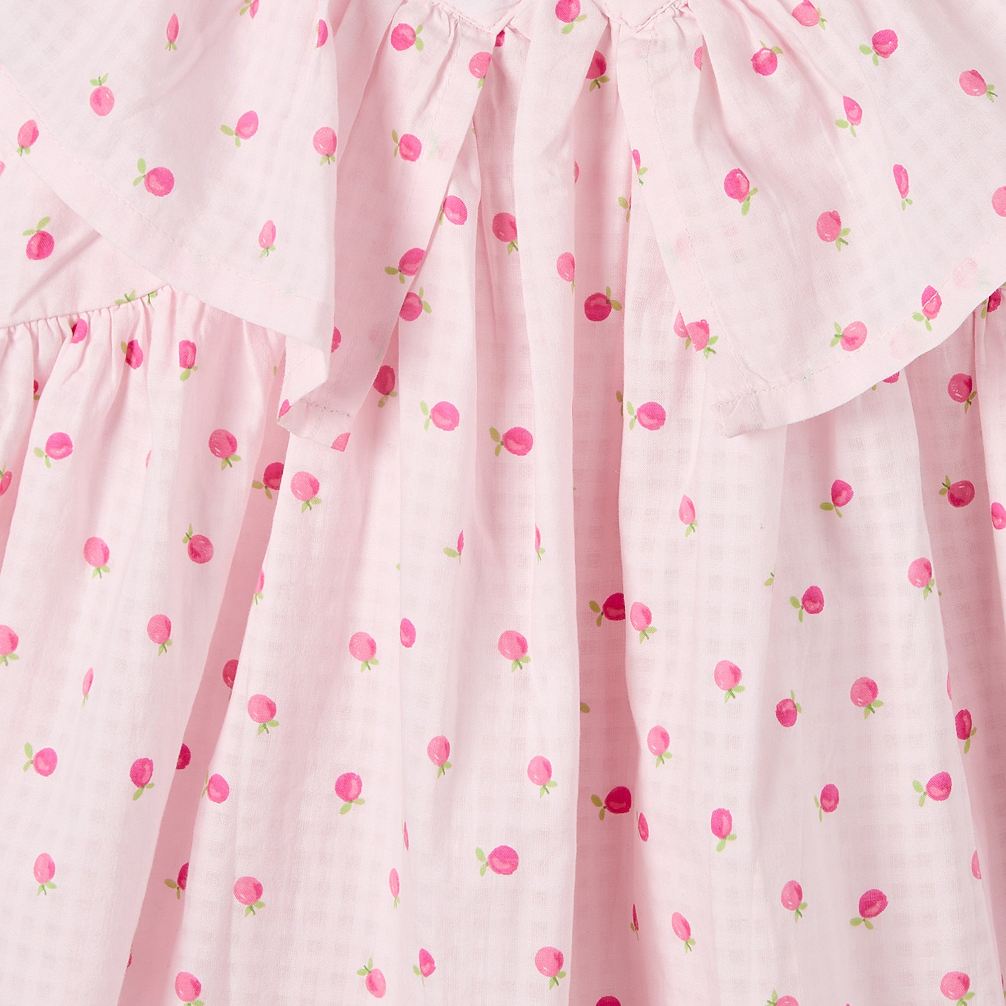 Juniors V-neck Sleeveless Knee-Length Dress with Fruit Print