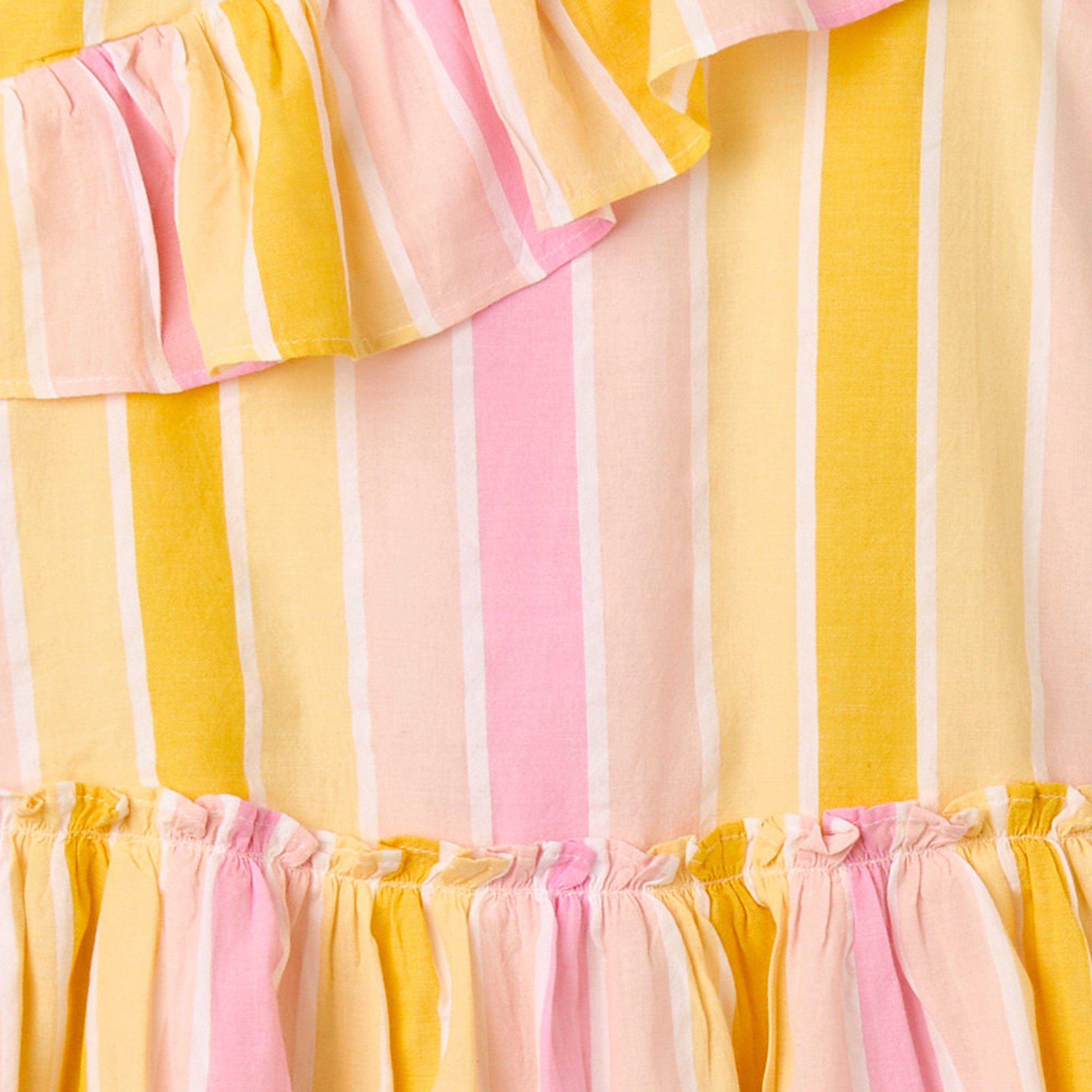 Juniors V-neck Sleeveless A-line Dress with Stripes