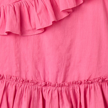 Juniors V-neck Sleeveless A-line Dress with Ruffles