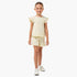 Juniors Round Neck Short Sleeves T-shirt and Shorts Set with Floral Print - Green / 7-8 yrs