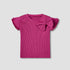 Juniors Crew Neck Short Sleeves T-shirt with Bow Applique - Pink / 1-2 yrs