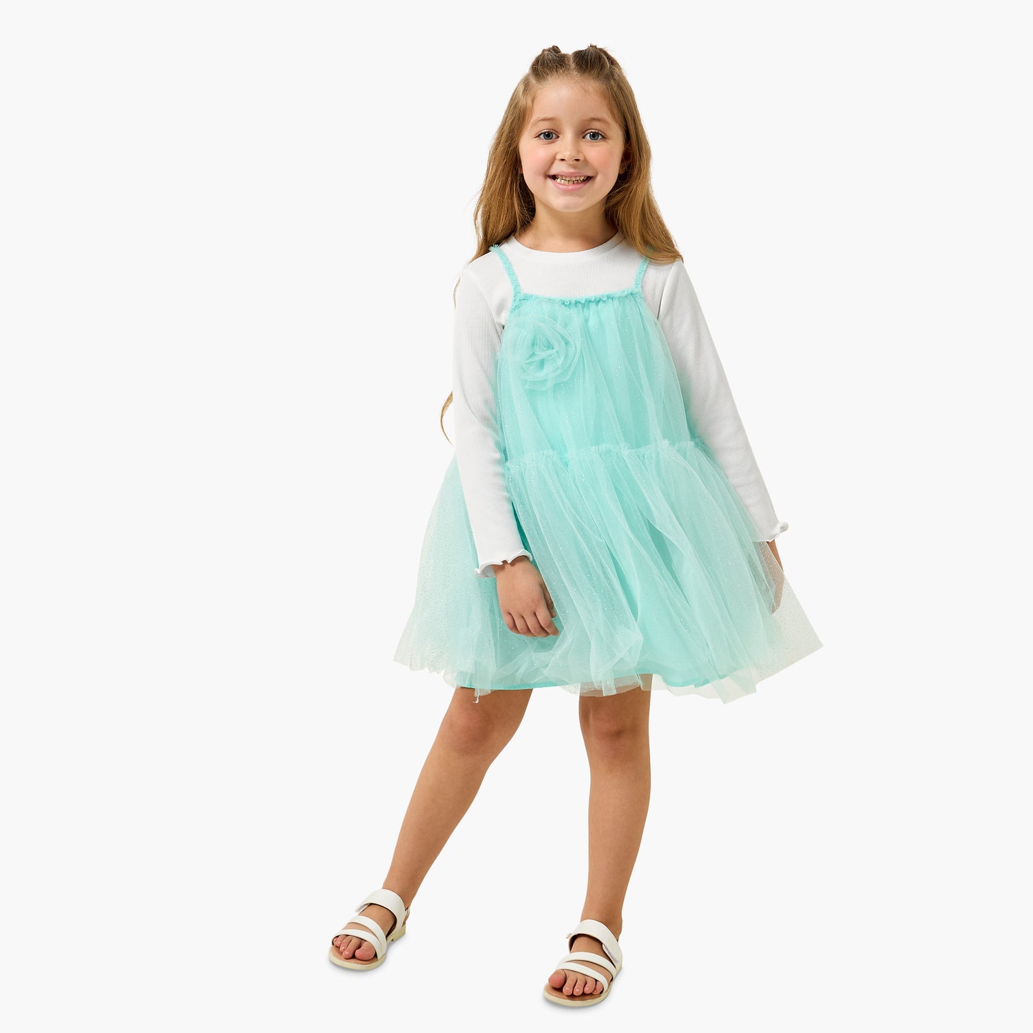 Set of 2 Juniors Round Neck Long Sleeves Dress with T-shirt