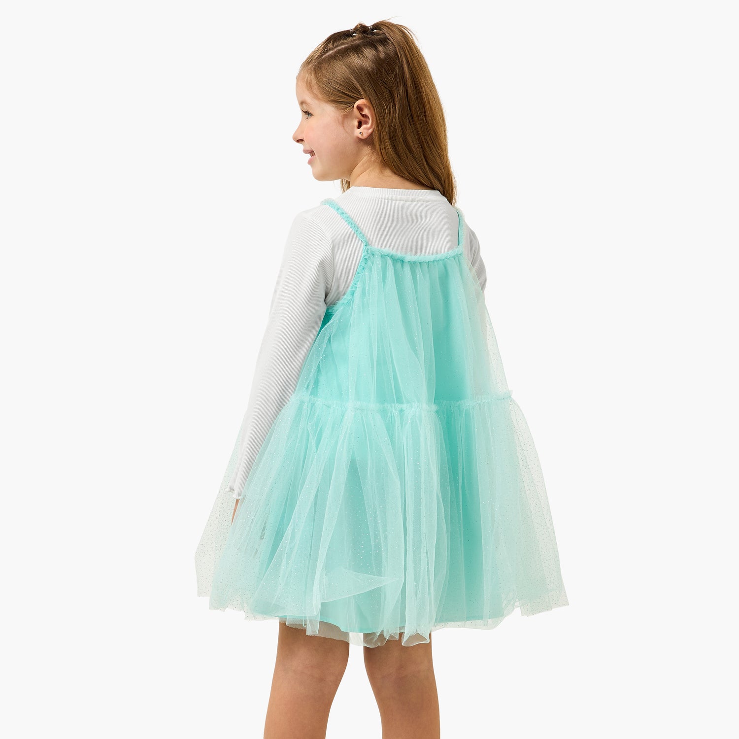 Set of 2 Juniors Round Neck Long Sleeves Dress with T-shirt
