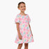 Juniors Round Neck Short Sleeves A-line Dress with Floral Print - Multicolour / 1-2 yrs