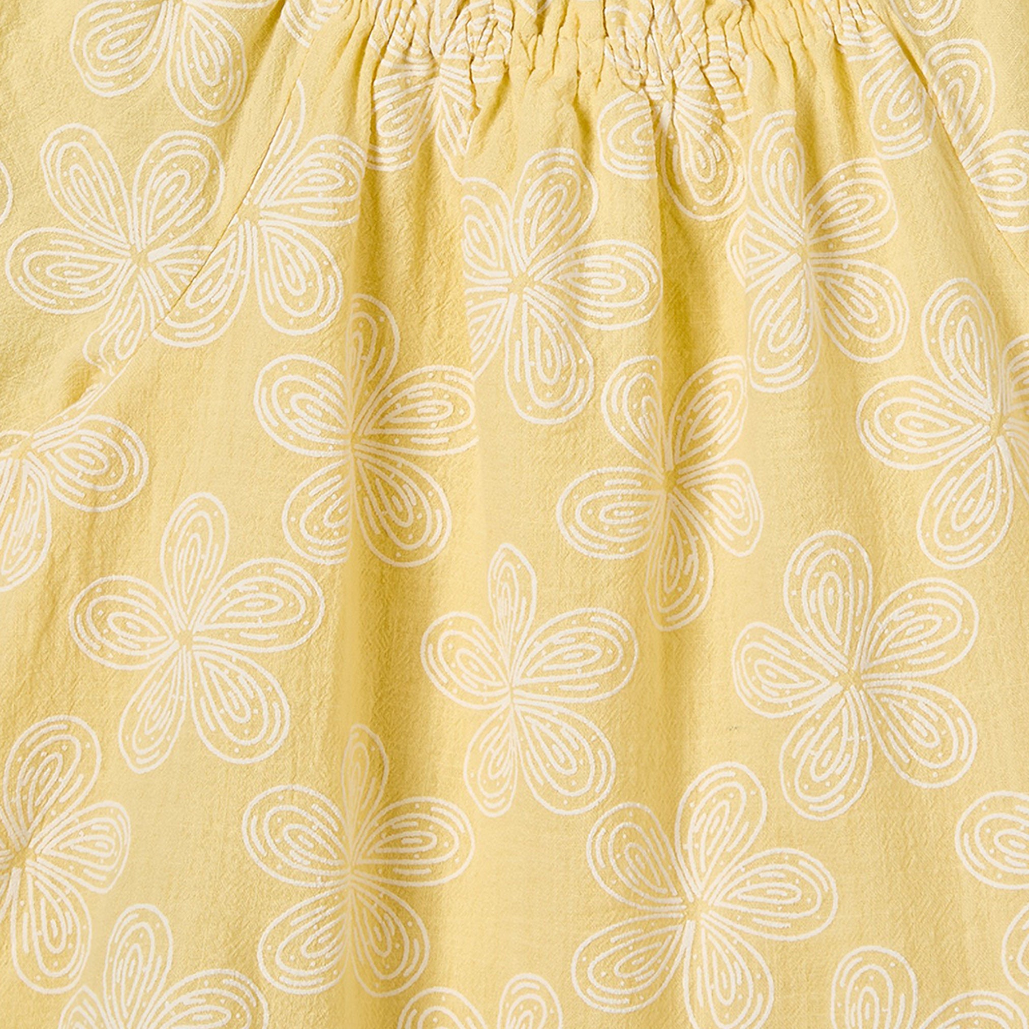 Juniors Square Neck Short Sleeves Knee Length Dress with Floral Print