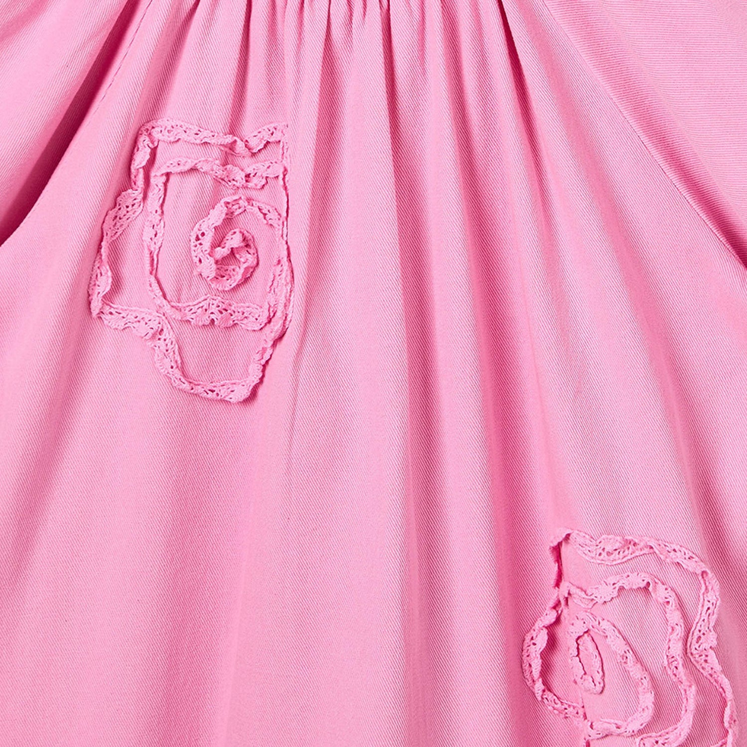 Juniors Round Neck Short Sleeves Knee Length Drop Waist Dress with Floral Lace Detail