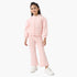 Juniors Hooded Long Sleeves Sweatshirt and Track Pants Set with Lace Trim - Pink / 1-2 yrs