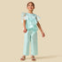 Juniors Crew Neck Sleeveless Top and Pants Set with Ruffle Detail - Green / 1-2 yrs