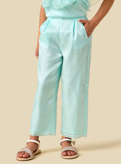 Juniors Crew Neck Sleeveless Top and Pants Set with Ruffle Detail-baby-girls-clothing-setsandcoords-image-5
