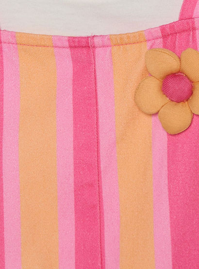 Juniors Crew Neck Short Sleeves T-shirt and Dungaree Set with Stripes-baby-girls-clothing-setsandcoords-image-5