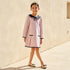 Juniors Peter Pan Collar Long Sleeves Dress with Pearl Embellishment - Pink / 7-8 yrs